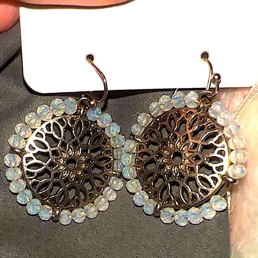 Hand Made Flower Mandala Beaded Earrings